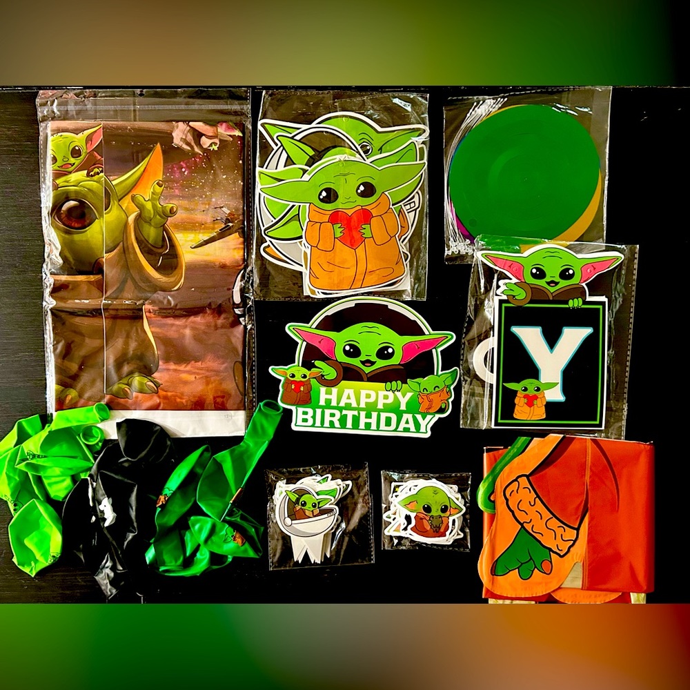 Baby Yoda Grogu Birthday Party Decorations